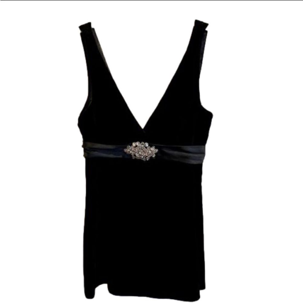 LAUNDRY BY SHELLI SEGAL BLACK VELVET TUNIC TOP